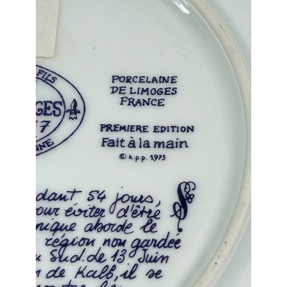 D’Arceau Limoges Vtg Collector’s Plate Lafayette Legacy Baron de Kalb Historic 8 - Picture 13 of 14